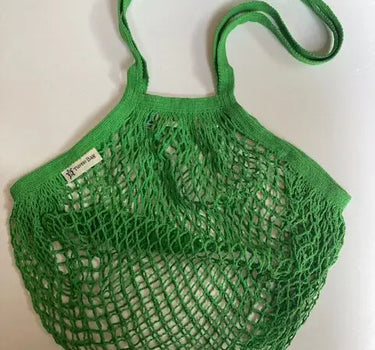 Organic Long Handled String Bag in apple green