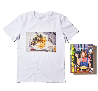 Combo: Boek ‘Happy Moments’ (NL) + T-shirt Moules-frites (XL)