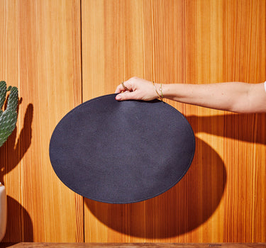 Zwarte ovale placemat