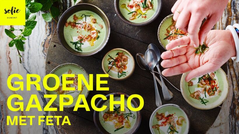 Groene gazpacho met feta