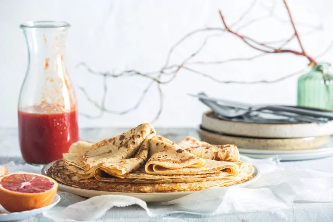 Pannenkoeken met sinaasappelsaus