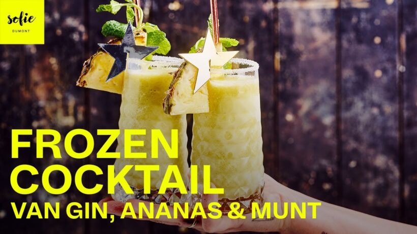 Frozen cocktail van ananas, gin en munt
