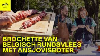Brochette van Belgisch rundsvlees met ansjovisboter
