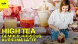 High tea met gember thee, chai latte & hibiscus thee
