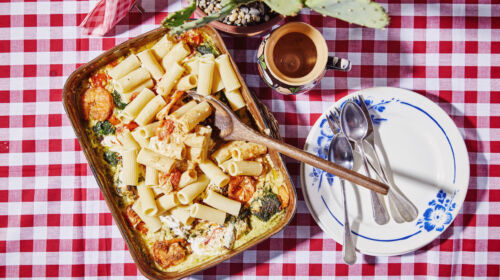 Ovenschotel met scampi-spinazie pasta sofie dumont cover