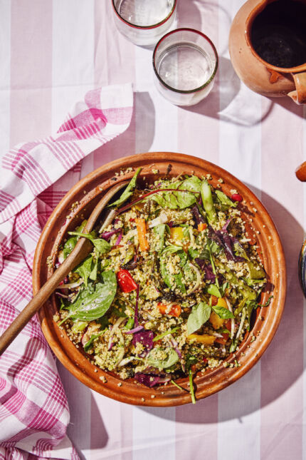 Quinoa salade met gegrilde groenten en pesto - sofie dumont chef